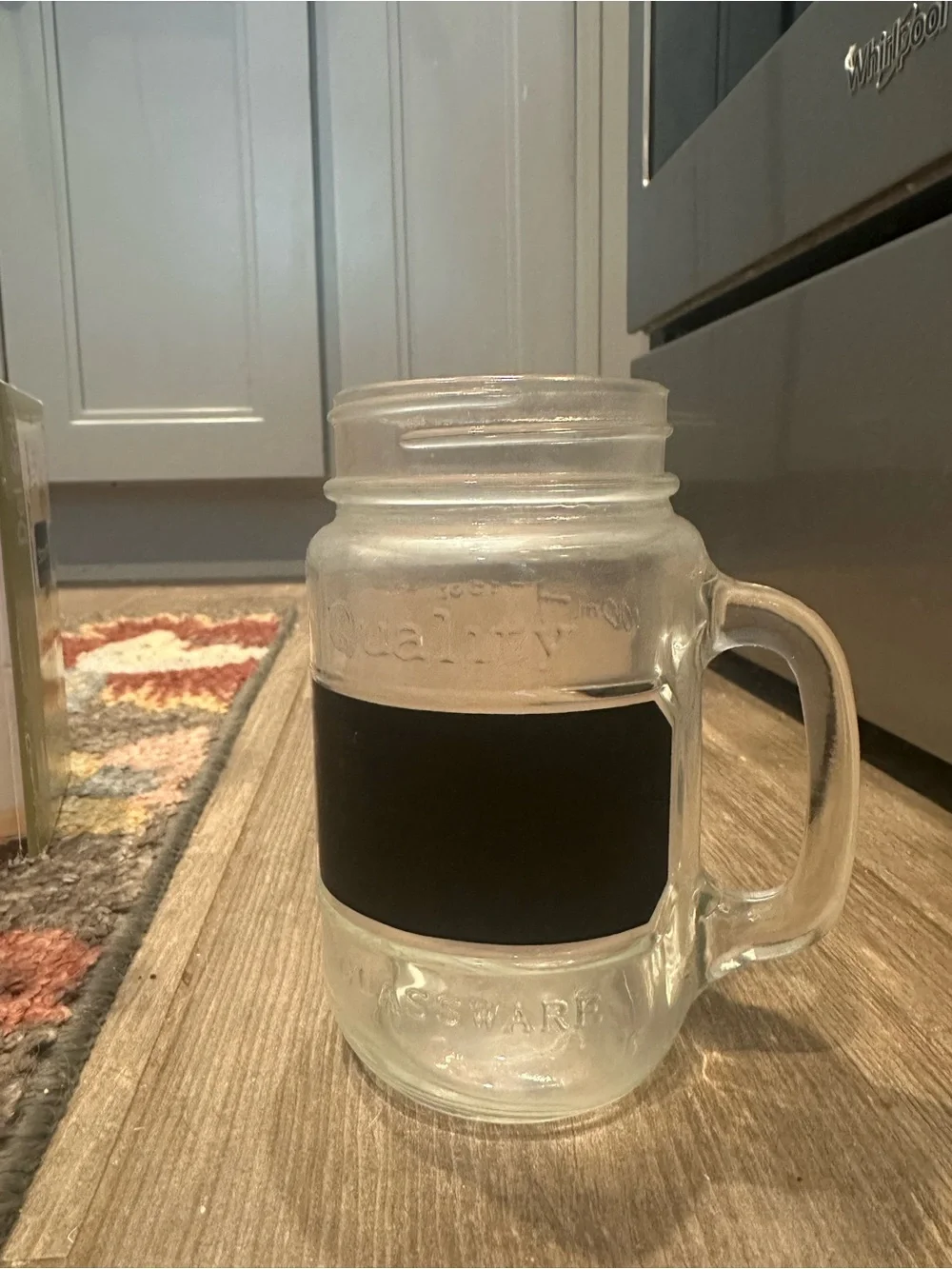 Clear Glass Mason Jars with Black Chalkboard Labels